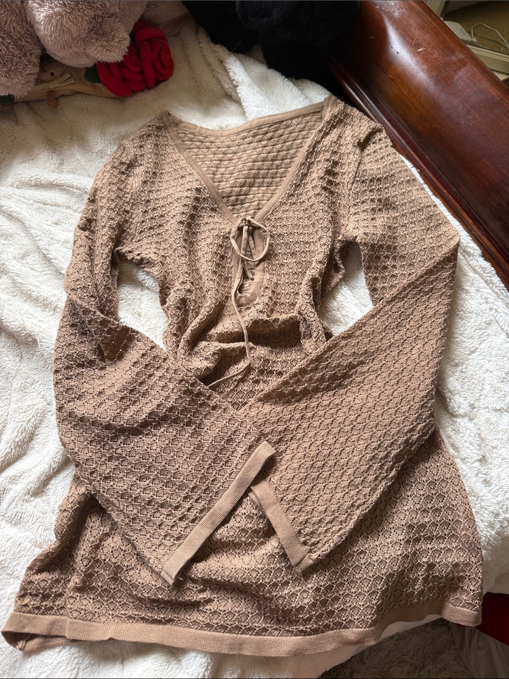 Knit Lace-Up Lightweight cover up